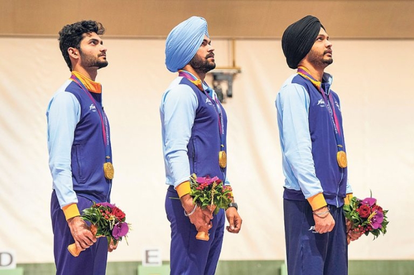 ਨਿਸ਼ਾਨੇਬਾਜ਼ੀ: ਭਾਰਤੀ ਪੁਰਸ਼ ਟੀਮ ਨੇ 10 ਮੀਟਰ ਏਅਰ ਪਿਸਟਲ &rsquo;ਚ ਸੋਨਾ ਫੁੰਡਿਆ